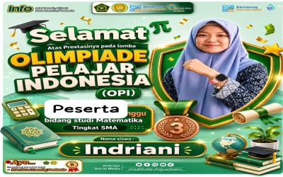 Selamat atas prestasinya Olimpiade Pelajar Indonesia